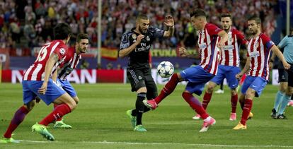 Karim Benzema, este miércoles ante el Atlético.