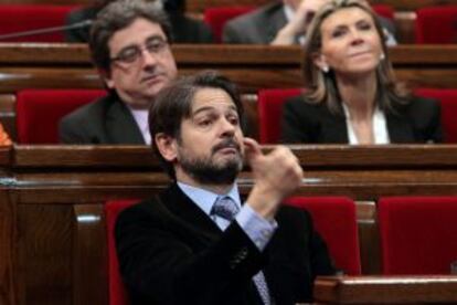 Oriol Pujol en una sesión del Parlament.