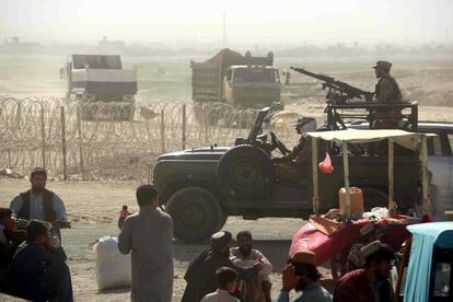 Frontera entre Pakistán y Afganistán, este 9 de agosto, cerrada después de la toma de control del lado afgano por parte de los talibanes.