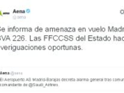 Aena decreta “alarma general” en el aeropuerto de Barajas