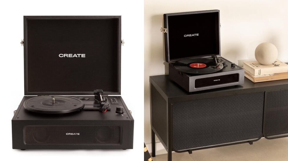 Tocadiscos 'vintage' con conexión Bluetooth de la marca Create.