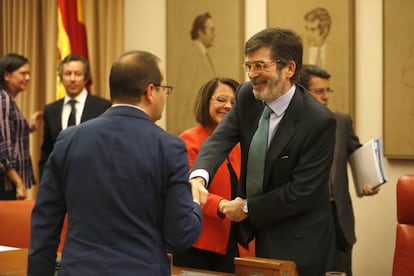 José Enrique Serrano, després de ser triat president de la comissió territorial del Congrés.