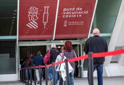 Uno de los centros de vacunación masiva, la Ciudad de las Artes de Valencia, donde se ha llevado a cabo el proceso de inmunización de los valencianos frente a la pandemia.