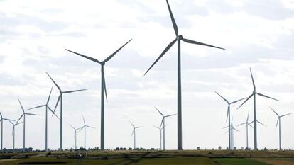 A wind farm in Valladolid province.