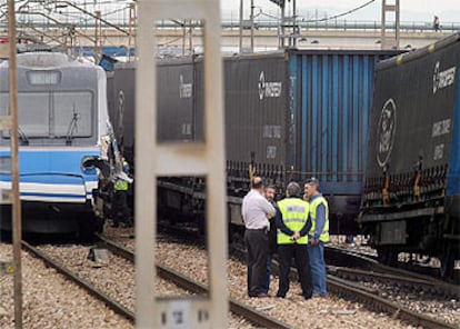 Estado de los trenes siniestrados en el choque de Valencia.