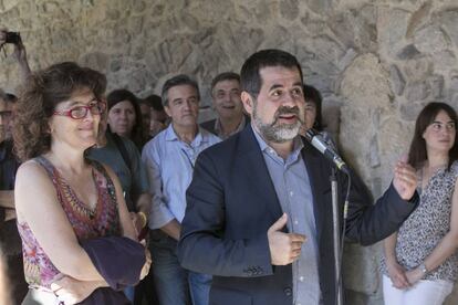 Jordi S&agrave;nchez despr&eacute;s de saber que seguir&agrave; presidint l&#039;ANC.