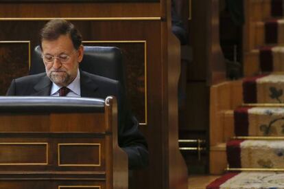 Rajoy, hoy en el pleno del Congreso.