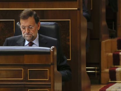 Rajoy, hoy en el pleno del Congreso.