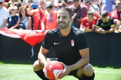 Soldado, en su presentación con el Granada.
