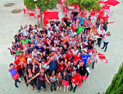 Participantes en el Campus Gira, un campamento de cuatro días.