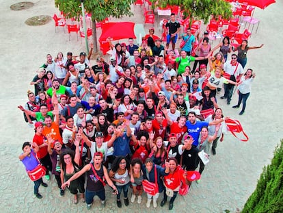 Participantes en el Campus Gira, un campamento de cuatro días.