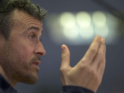 Luis Enrique, durante la rueda de prensa de ayer.