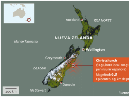 Gráfico del terremoto en Christchurch (Nueva Zelanda)