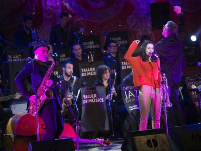 Juan Chamorro y Andrea Motis, ayer, en la actuación en el Palau de la Música MASSIMILIANO MINOCRI