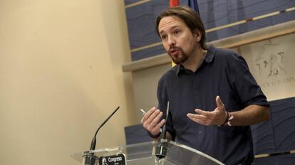 Pablo Iglesias, en el Congreso.