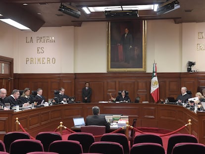 El pleno de la Suprema Corte de Justicia, durante una sesión este lunes, en Ciudad de México.