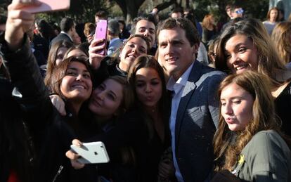 Albert Rivera, durante un acto en Villanueva de la Ca&ntilde;ada.