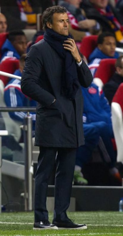 Luis Enrique, en el partido frente al Ajax.
