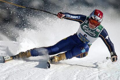 María José Rienda, durante el descenso de hoy.