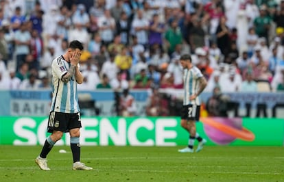 Lionel Messi, después del segundo gol de Arabia Saudí.