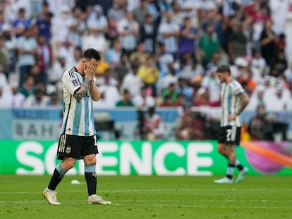 Lionel Messi, después del segundo gol de Arabia Saudí.