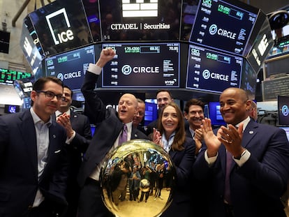 Jeremy Allaire, CEO y cofundador Circle Internet Group, reacciona al debut en Bolsa de la empresa.