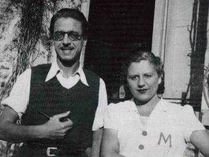 Armand Obiols i Mercè Rodoreda a França, el 1939.