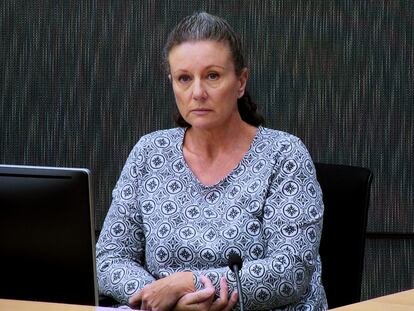 Kathleen Folbigg comparece por videoconferencia durante una vista en un tribunal de Sídney, en 2019.