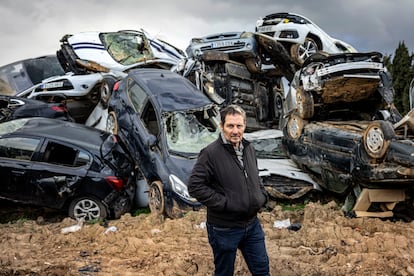 El presidente de la Asociacin de Afectados por la Dana, Christian Lesaec, en Benetser (Valencia).