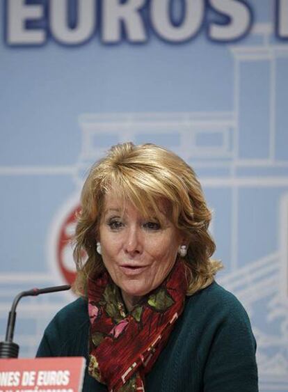 Esperanza Aguirre, en un acto en la sede del Gobierno regional.