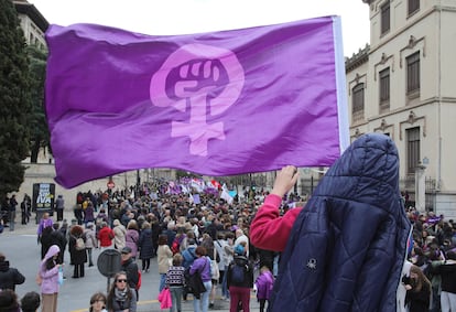 Manifestación con motivo del Día Internacional de la Mujer en Granada.