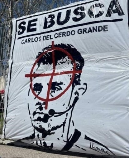 Pancarta colgada en los aledaños del estadio del Espanyol.