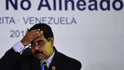 Nicolás Maduro durante uma entrevista coletiva na cúpula dos países não alinhados realizada na Ilha Margarita.