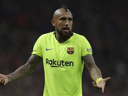 Arturo Vidal, durante el duelo ante el Atlético.