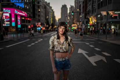 Zoe Fernández de la Mata, el lunes en la Gran Vía de Madrid.
