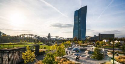 Sede del Banco Central Europeo en Fr&aacute;ncfurt (Alemania). 