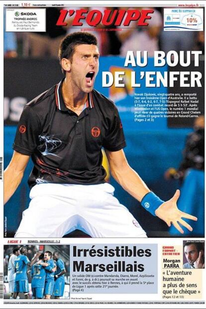 Portada del diario 'L'Equipe'.