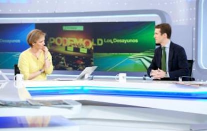 María Casado y Pablo Casado, en 'Los desayunos de La 1'.