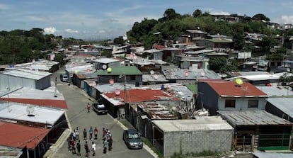 A view of the poor La Carpio neighborhood in Costa Rica.