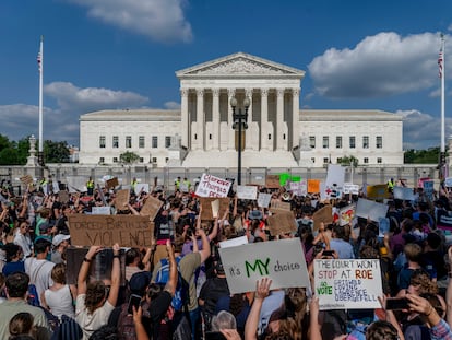 Manifestación en defensa del derecho al aborto frente al Supremo de EE UU, en Washington, el pasado 24 de junio.