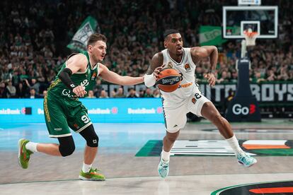 Xavier Rathan-Mayes, del Real Madrid, en acción durante el partido de Euroliga ante el Zalgiris el pasado 10 de enero.