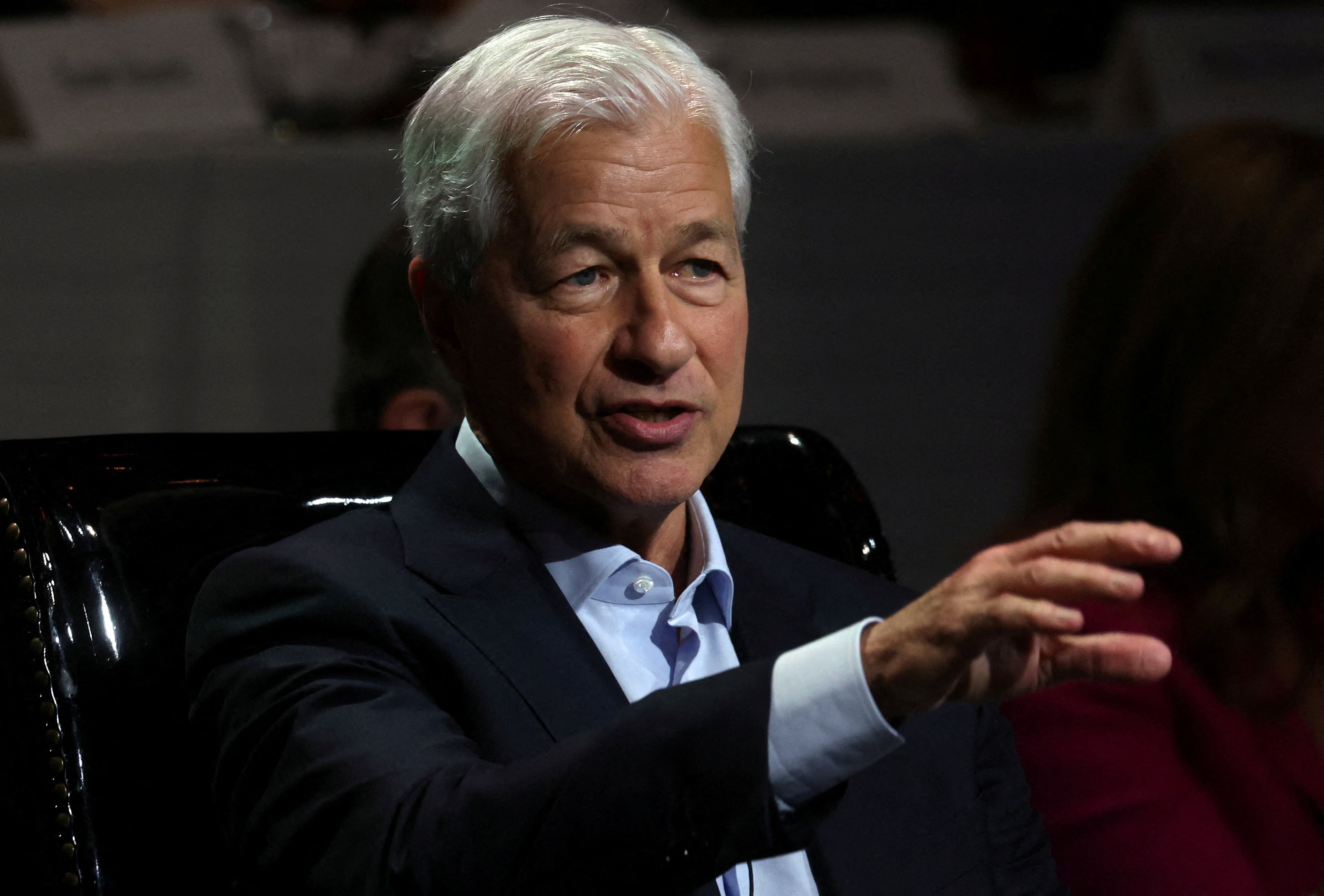 El presidente de JP Morgan, Jamie Dimon, durante una conferencia en Nueva York.