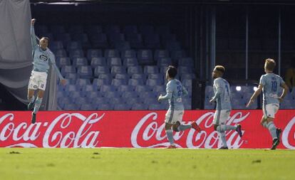 Iago Aspas celebra el primer gol del Celta ante el Granada.