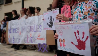 Concentración el pasado septiembre en Castellón tras el asesinato de dos menores a manos de su padre.