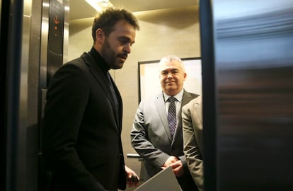 Juanfran Serrano, secretario adjunto de Organización del PSOE, junto al secretario de Organización de los socialistas, Santos Cerdán. 