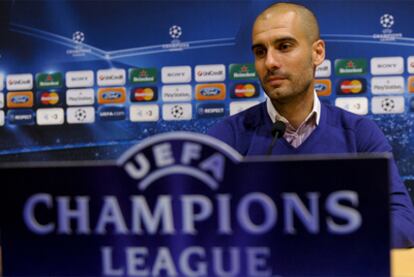 Guardiola, durante la rueda de prensa.