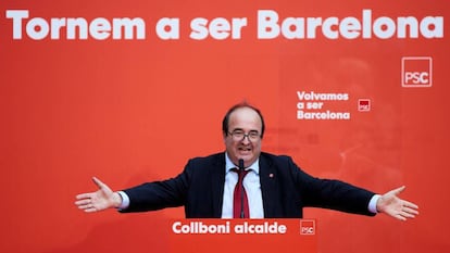Miquel Iceta, head of the Catalan Socialists, at a campaign event.