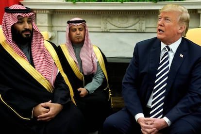 Bin Salmán y Trump, este martes en el Despacho Oval