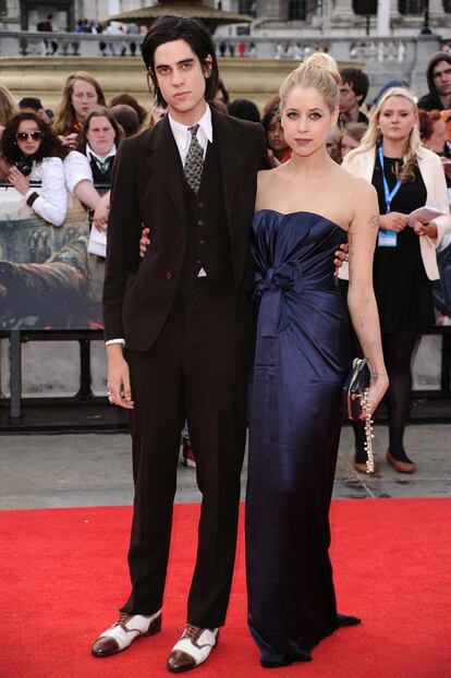 Peaches Geldof y Thomas Cohen en el estreno de unas de las películas de Harry Potter en Londres en el año 2011.