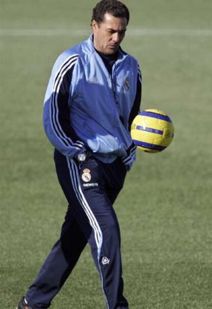 Luxemburgo, ayer, durante el entrenamiento del Madrid.